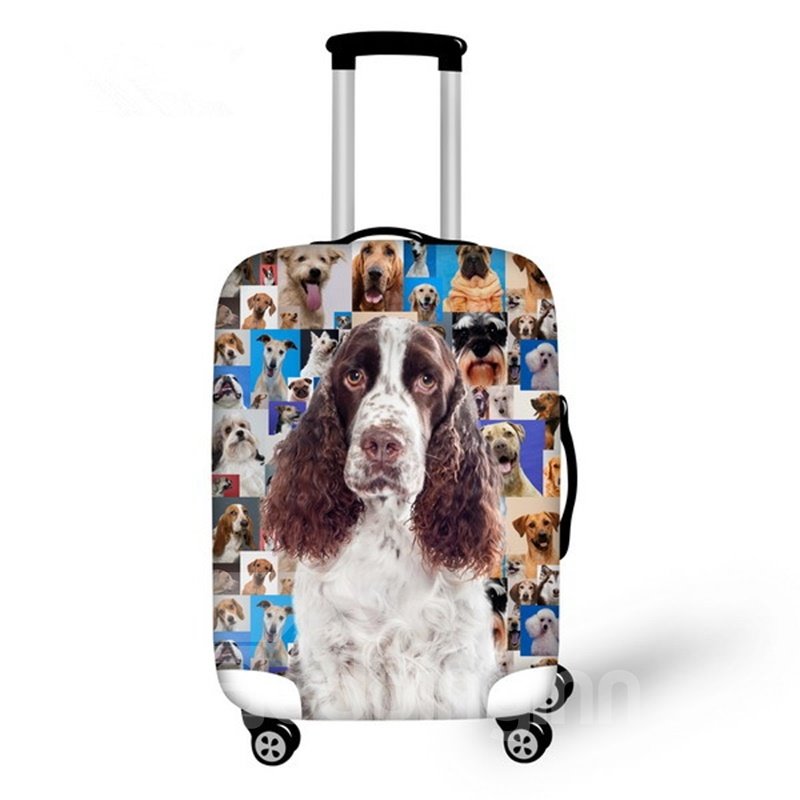 Tipos adorables de cubierta de equipaje pintada en 3D con patrón de perro 