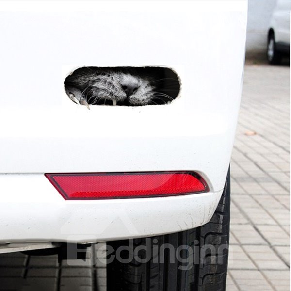 3D Angry Interesting Cat Face Car Stickers