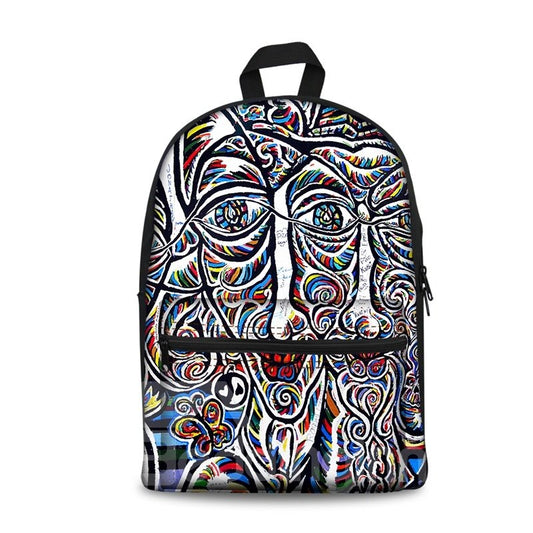 Neue Mode 3D Modern Style 2D Zeichnung von Herren Rucksack Studenten Schule Campus Taschen