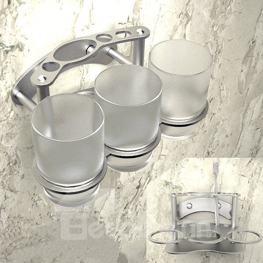 Soporte para cepillos de dientes de tres tazas Creative Alumimum Never Rust