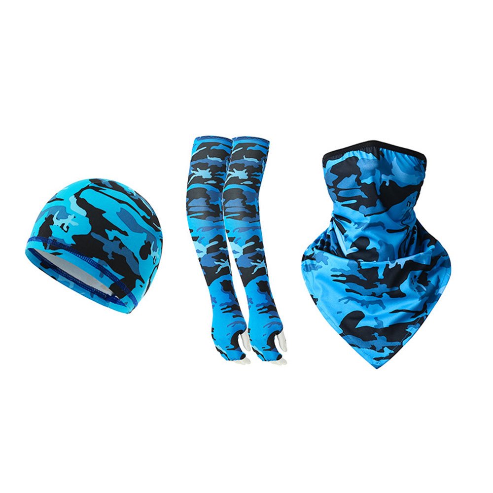 3 unids/set de bandana con bucles para las orejas, funda para el brazo y gorro con forro para casco para hombres y mujeres, motocicleta, ciclismo, deportes al aire libre 