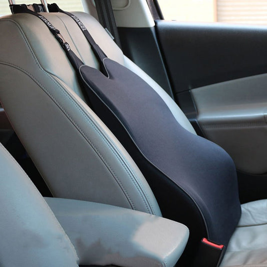 Car Lumbar Support Pillow for Car- Memory Foam Car Seat Cushion Back Support- Relieve Driving Fatigue - Black/Beige/Gray