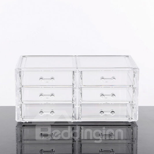 Tipo caja de almacenamiento cosmética material de acrílico favorable al medio ambiente del cajón de los 23.9*15.5*10.9cm