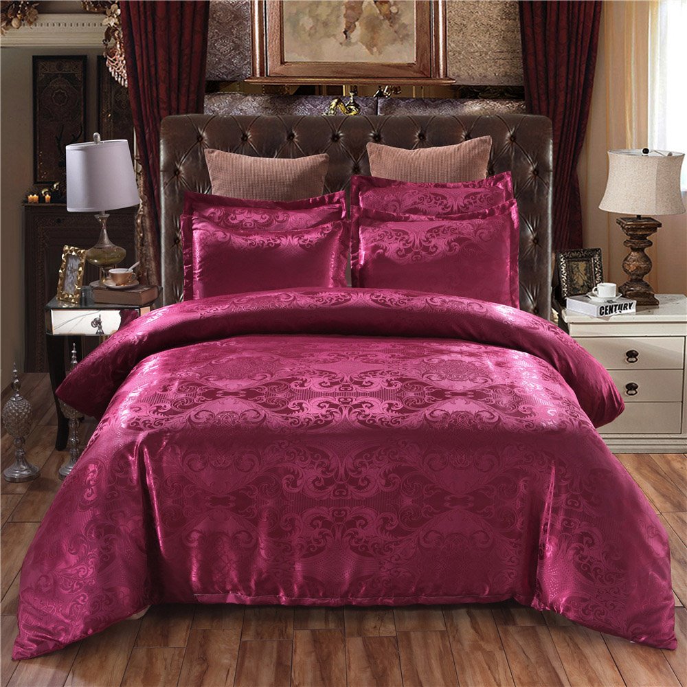 Jacquard Royal Style Reactive Printing 3-Piece Polyester Bedding Sets Duvet Covers