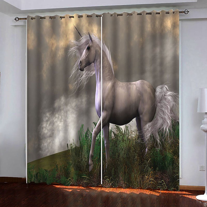 Cortinas opacas 3D con estampado de animales y plantas, paneles de cortinas para tratamientos de ventanas para sala de estar, dormitorio, cortinas de ventana, juego de 2 paneles, decoración del hogar 