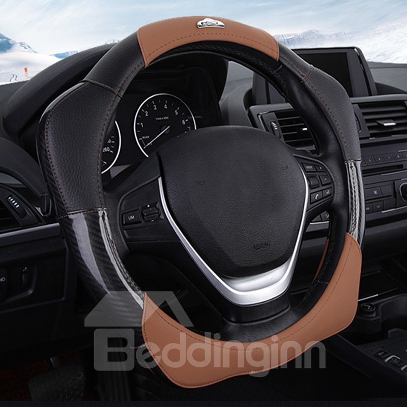 Nuevo anillo interior de caucho Natural de diseño único con Material externo de cuero protector Universal para volante de coche