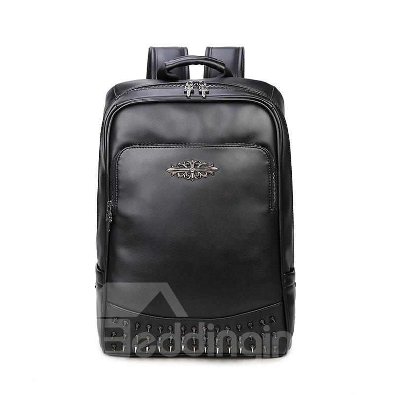 3D Fashion Studded Backpack PU Leather Student Shoulder Bag