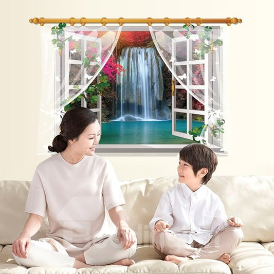 Creative Waterfall Window Wall Stickers for Home Decoration