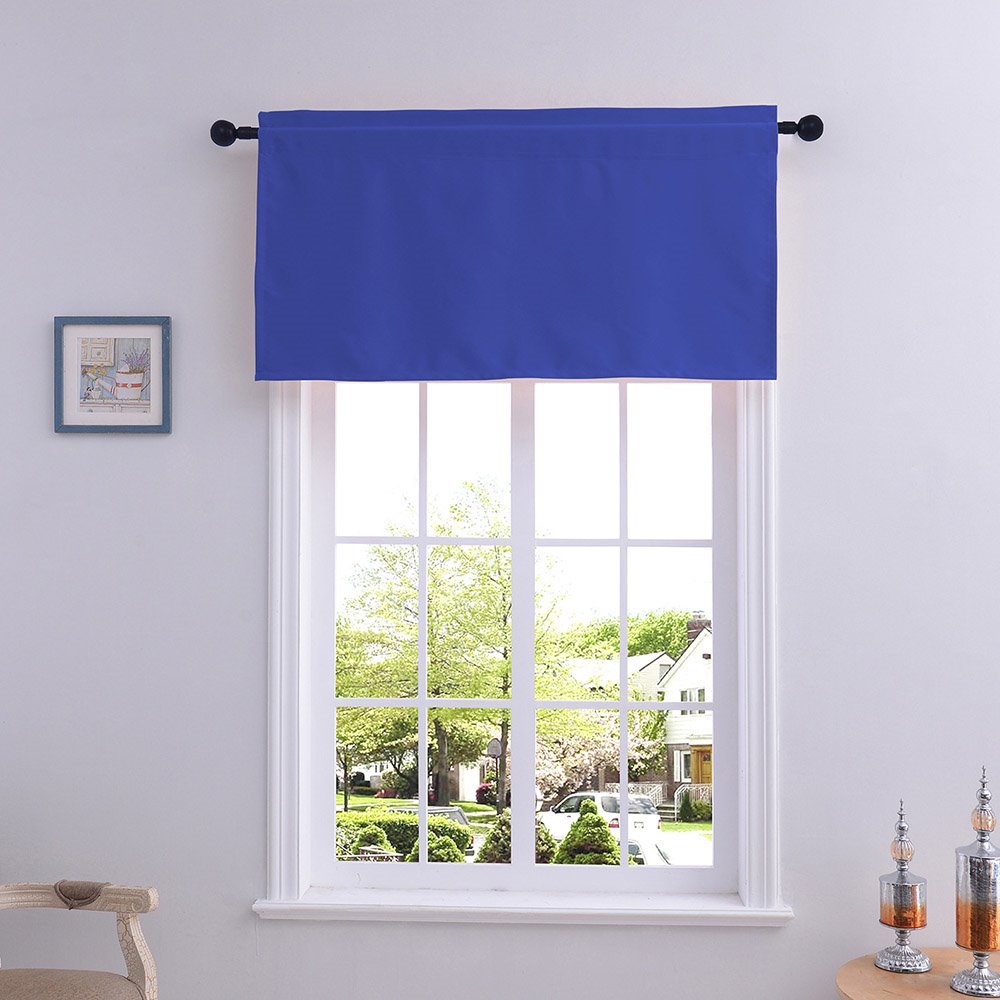 Einfacher, einfarbiger Fenstervolant im amerikanischen Stil, kurzer Polyester-Vorhang für Küchen, Badezimmer, Keller und mehr