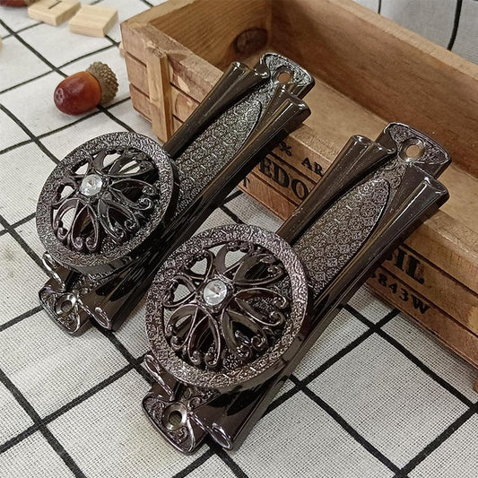 Ganchos de cortina europeos de lujo Aleación de zinc Taladro único Gancho en forma de I Ganchos de pared Accesorios para cortinas Hardware Decorativo Moiré Metal 1 par Gancho de pared para cortina Cuatro colores 