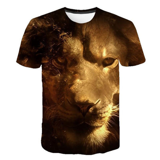 3D Men's Print T-shirt Animal Creative Casual Couple Outfit Unisex Short Sleeve Round Neck Loose T-shirts