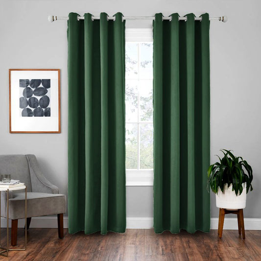 Blackout Curtains High Shading Rate Pure Color for Bedroom Grommets Thermal Insulated Textured Polyester Curtains for Living Room