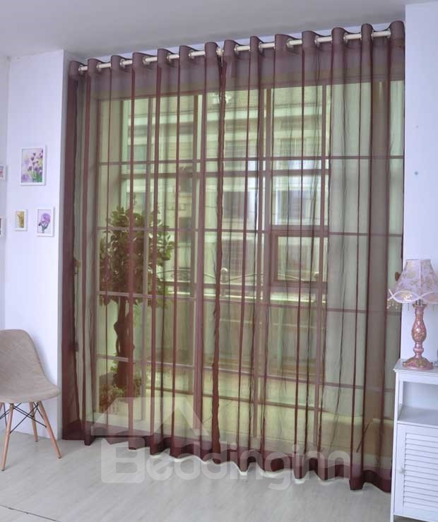 Elegant Comfort Pure Colored Coffee Custom Sheer Curtain