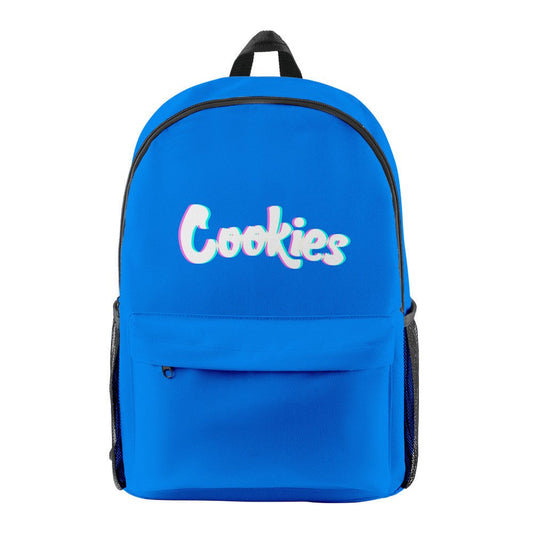 3D-Druck Cookies Blue Rucksack für Teenager Kinder Kinder Oxford Rucksack Umhängetasche