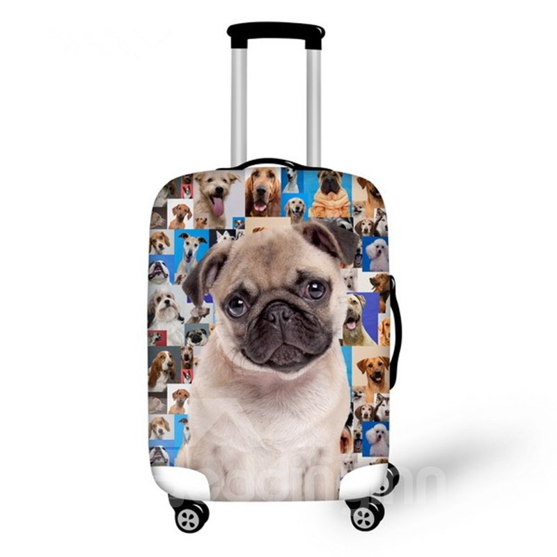 Tipos adorables de cubierta de equipaje pintada en 3D con patrón de perro 