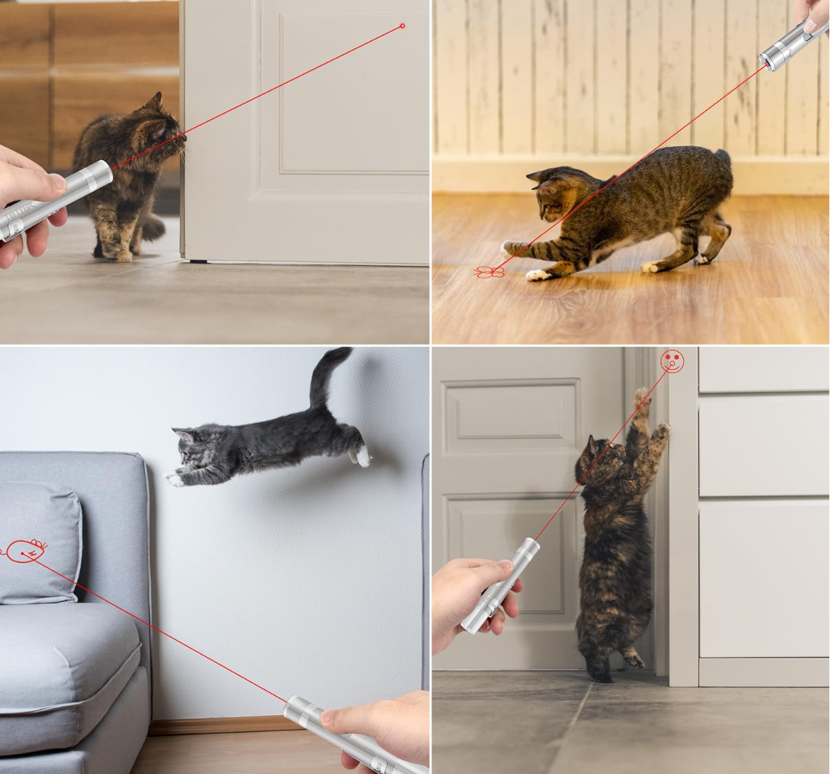 TBTeek Cat Toys, Rechargeable, 3 Light Modes & 5 Fun Patterns