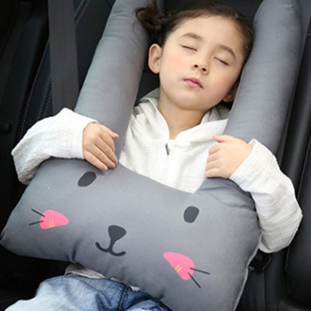 Protector de hombro para cinturón de seguridad de coche para niños, almohada para dormir con almohada para el cuello, bonita almohada para coche 