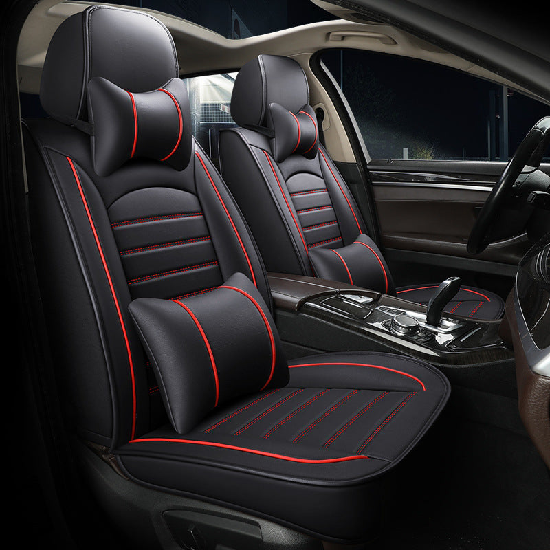 Beige leather seat cover - car seat cover set