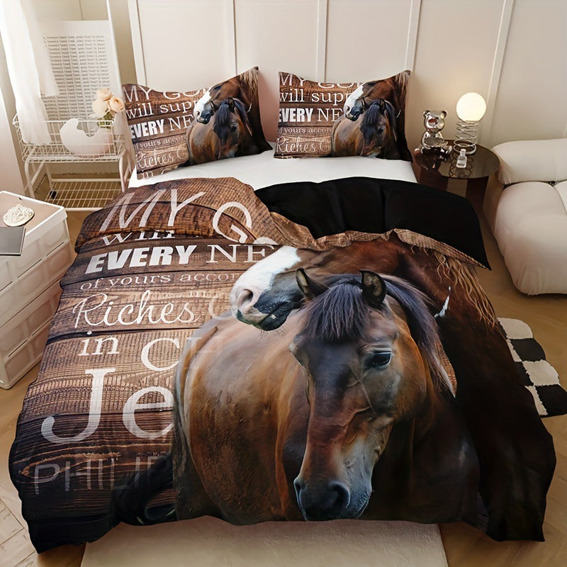 horses print bedding - bedding set