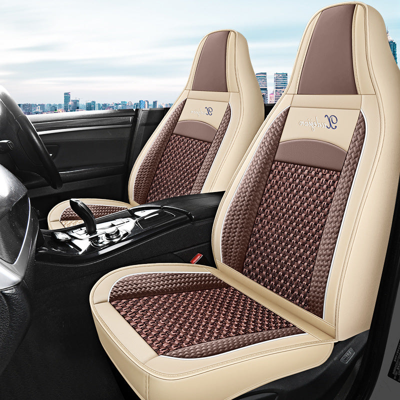 Coffee ice silk seat cover - car seat cover set