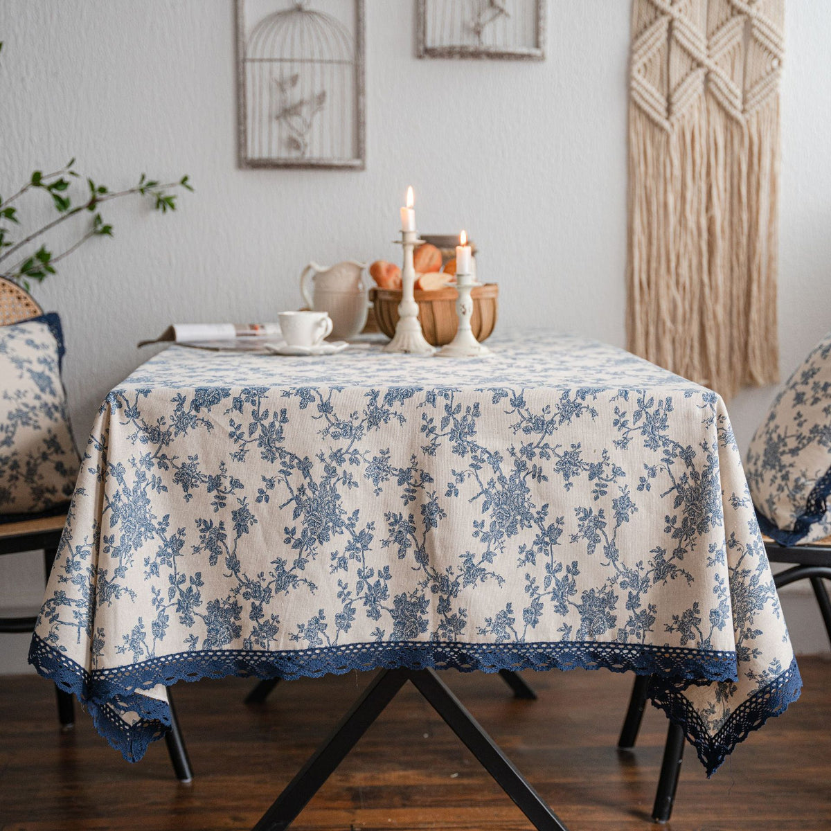 blue rose lace tablecloth