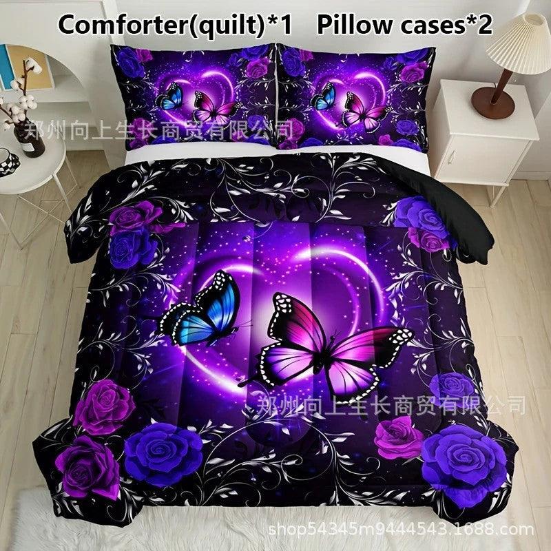Purple Roses Bedding Piece - bedding set