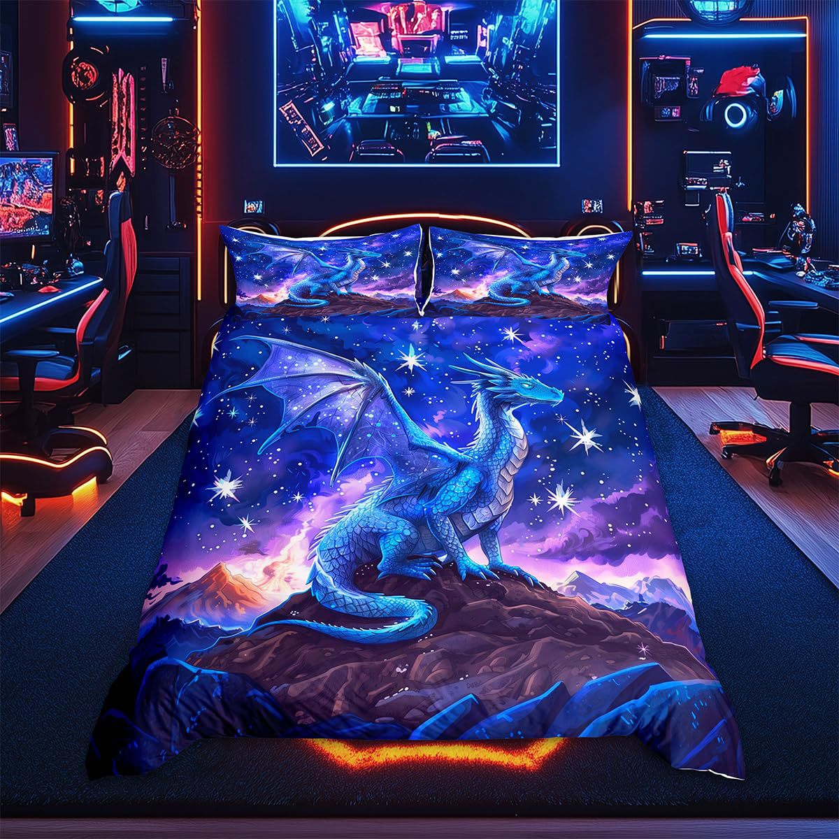 Starry Purple Galaxy Outer - bedding set