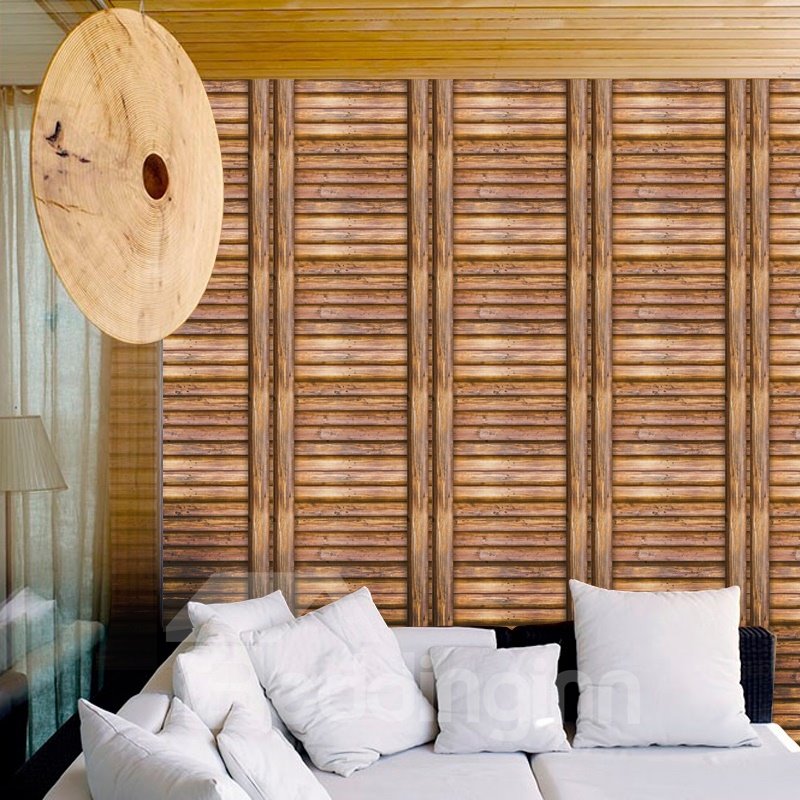 Reclaimed Wood Distressed Wood Panel Wood Grain Self-Adhesive Peel-Stick Wallpaper