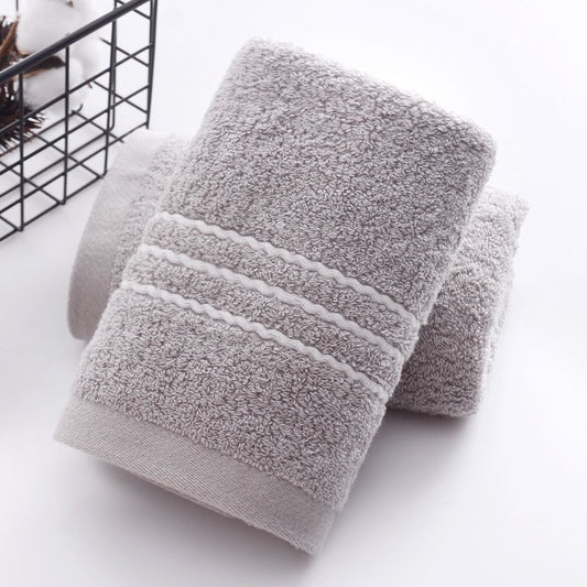 Dickes, rechteckiges, schlichtes Handtuch aus Baumwolle, einfacher Stil, sehr saugfähig, Gesichts- und Handtuch, 2-teiliges Set 