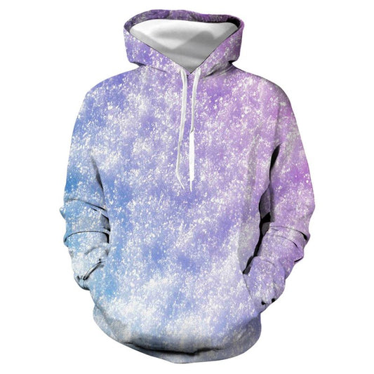 Sudadera con capucha de forro polar teñida con lazo morado para mujer Sudadera con capucha de manga larga con estampado 3D novedoso y bolsillo 