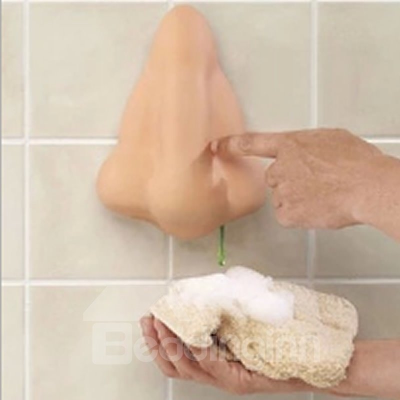 Botella de gel de ducha con champú y decoración de baño con forma de nariz grande