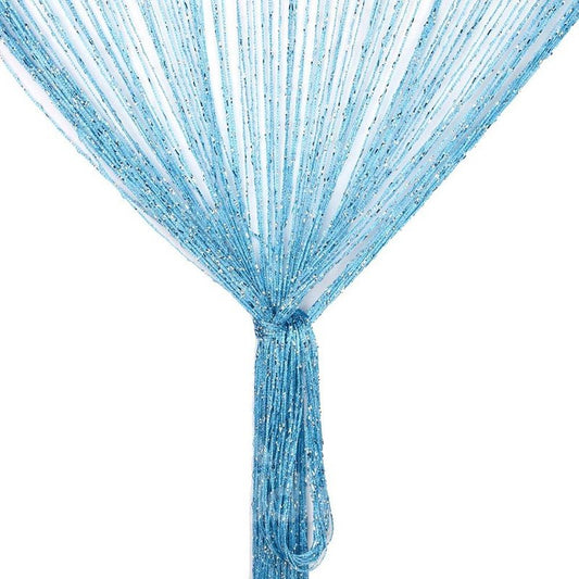 Himmelblauer String-Vorhang, flacher silberner Raumteiler