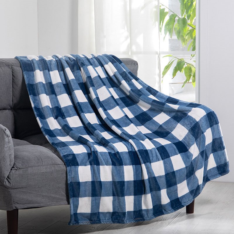 Manta a cuadros de lana de doble cara, cómoda manta para sofá, manta pequeña gruesa para oficina, regalo de cama 