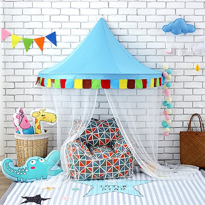 Interesante y colorido rincón de lectura para habitación de niños, decoración para sala de juegos, dosel de cama de algodón