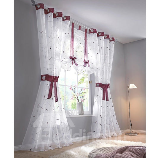 Línea púrpura más blanca estilo pastoral sombreado transparente para decoración