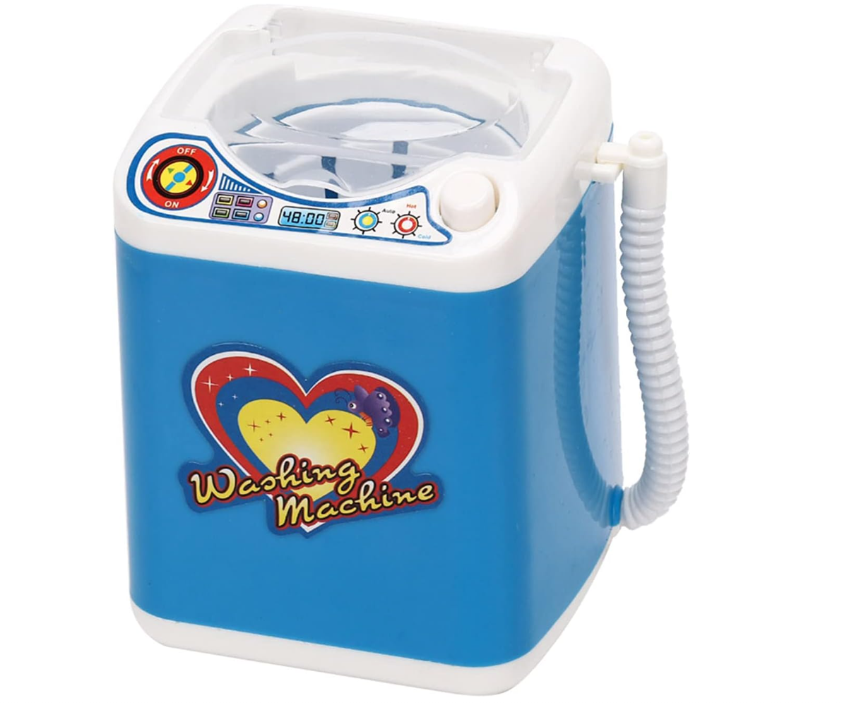Electric Mini Washing Machine Toy Simulation Appearance Easy Operation for Cosmetic Tools