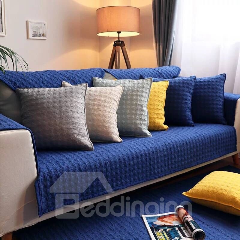 Fundas de sofá de algodón de estilo simple y liso de color puro