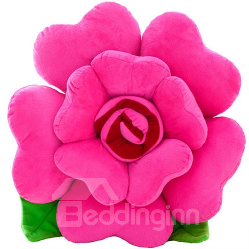 Almohada de tiro con forma de flor de felpa suave multicolor de lujo