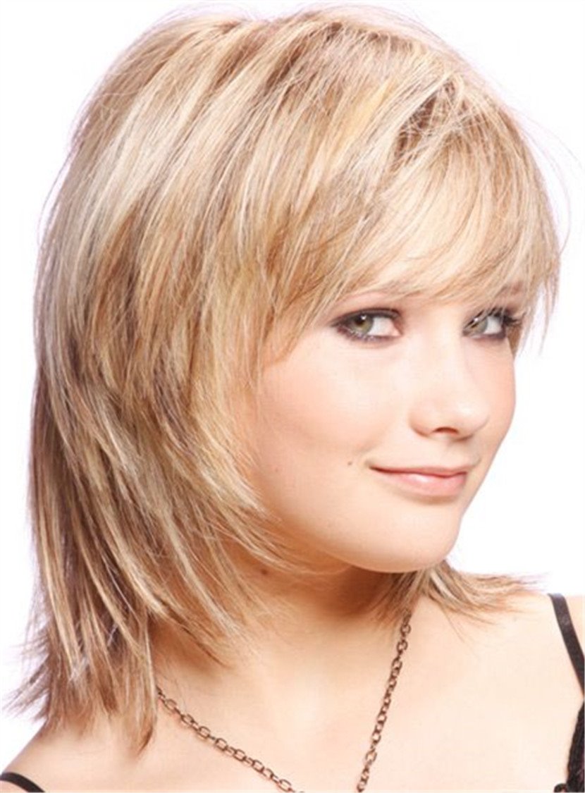 Süße kurze geschichtete blonde Haarschnitt-Kunsthaar-Perücken ohne Kappe, 10 Zoll 