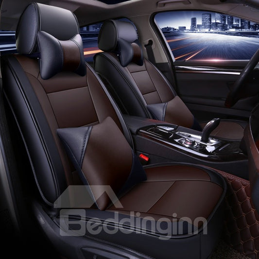 Funda de asiento de coche universal de PU con bloques de color de estilo deportivo de lujo 