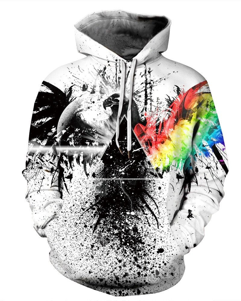 Lightweight Vibrant Color Polyester Loose Model 3D Painted Hoodie