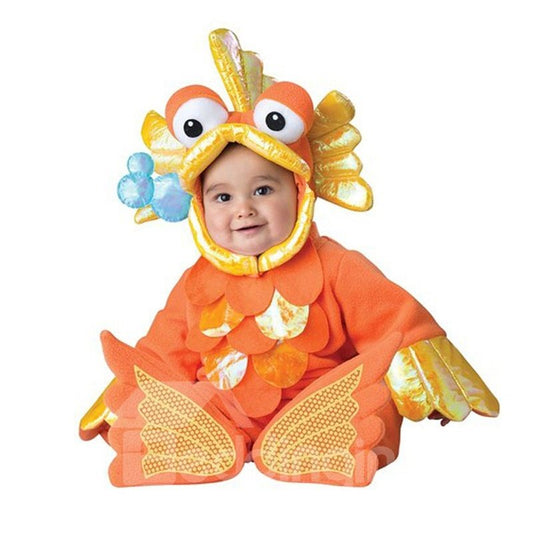 Goldfischförmiges orangefarbenes Polyester-Babykostüm