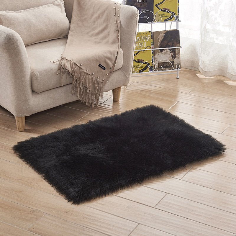 Soft Shaggy Faux Fur Sheepskin Rugs Non Slip Bedroom Mats Fluffy Soft Home Bedroom Rug