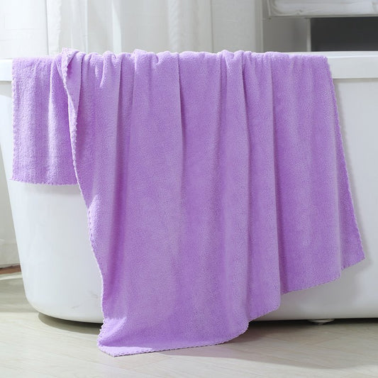 Coral Fleece Thick Rectangular Plain Towel Plain Highly Absorbent Quick-Dry Soft Large Bath Towel for Men and Women 28*55inch