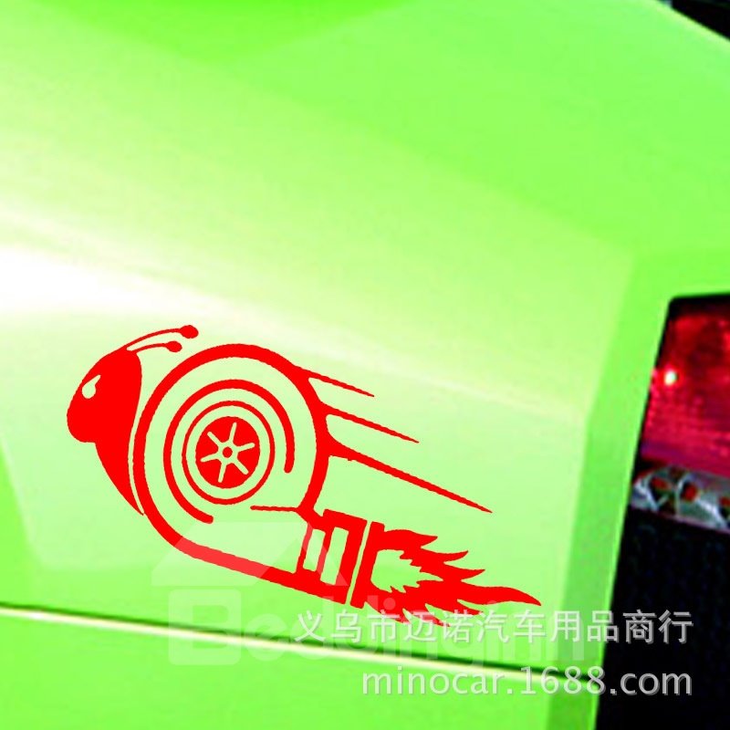 Divertidos personajes de dibujos animados El caracol está volando caliente Etiqueta engomada del coche popular