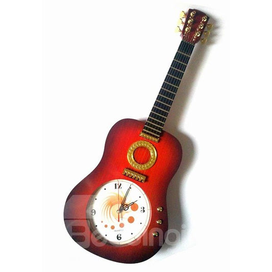 Reloj de pared decorativo de plástico con diseño de guitarra clásica