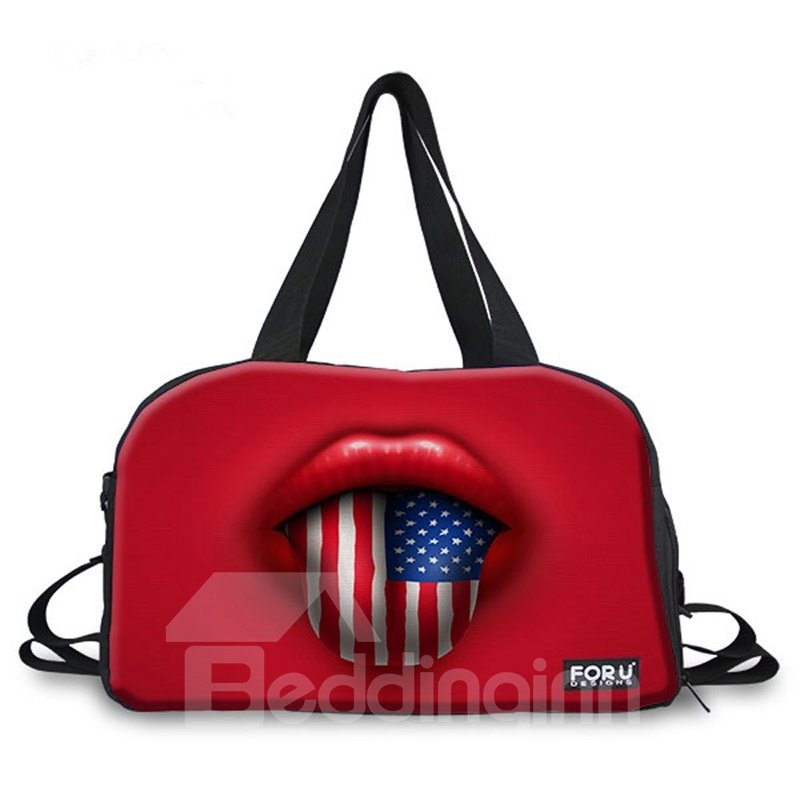 Special Sexy Flag Tongue Pattern 3D Painted Travel Bag