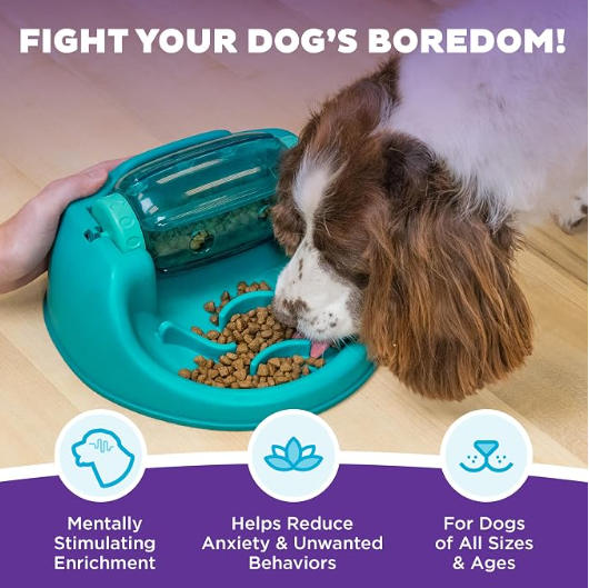 Outward Hound Nina Ottosson Spin N' Eat Dog Puzzle Toy & Slow Feeder, 11.6"