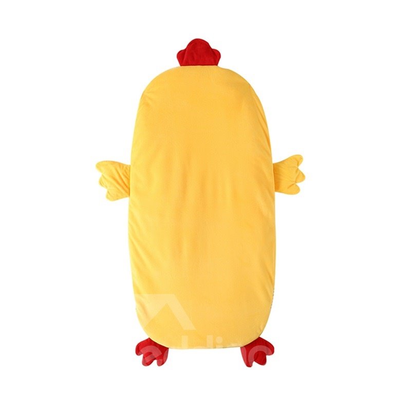 2-farbiger Baby-Schlafsack in niedlicher Hühnerform, Anti-Kick-Samt, gelb