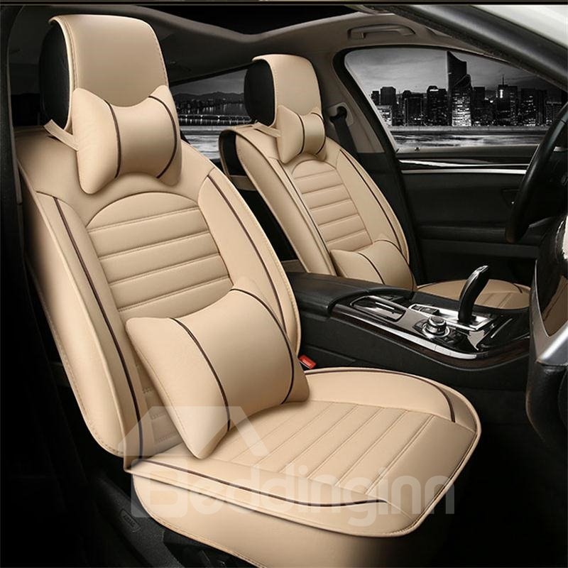 Car Seat Cover Cushions Waterproof Durable PU Leather Front Rear Full Set Car Seat Covers for 5 Seats Vehicle Suitable for Year Round Use